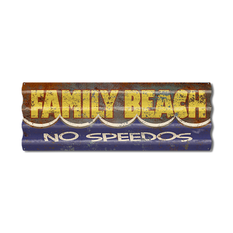 Family Beach Corrugated Sign