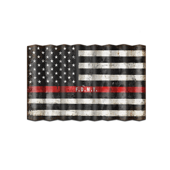 Corrugated US Firefighters Flag