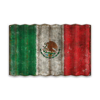 The Flag of Mexico - Corrugated Metal Sign