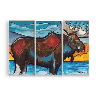 Contemporary 3-Piece Moose Box Art
