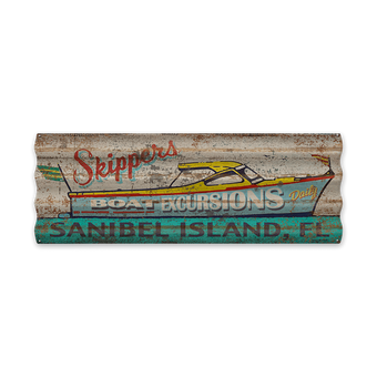Skippers Boat Excursions Corrugated Sign