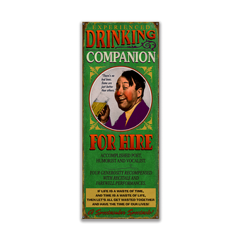 Drinking Companion for Hire Sign