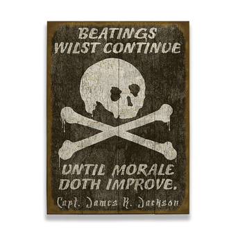 Beatings On The Jolly Roger Sign