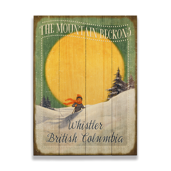 The Mountain Beckons (Moonrise) Sign
