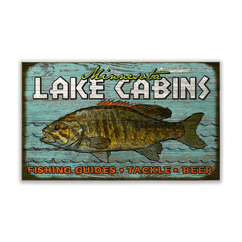 Lake Fishing Cabins Sign