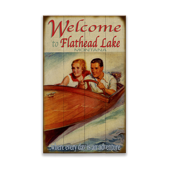 Wooden Boat Adventure Couple Sign