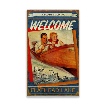 Wooden Boat Adventure Couple Sign 2