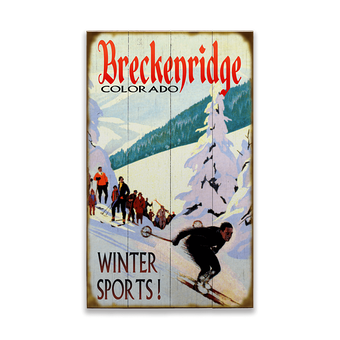 Winter Sports Downhill Skier Sign