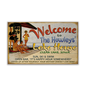Welcome to the Lake House (60's Style) Sign