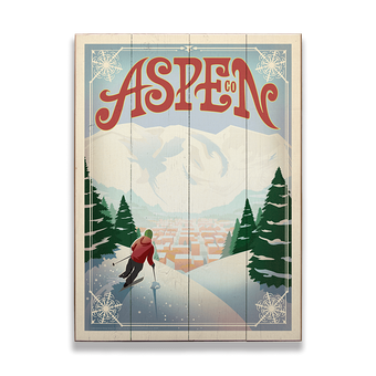 Vintage Aspen Skier Sign