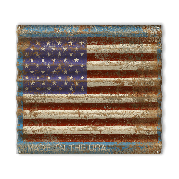 USA Flag - Corrugated Metal Sign - USA Flag