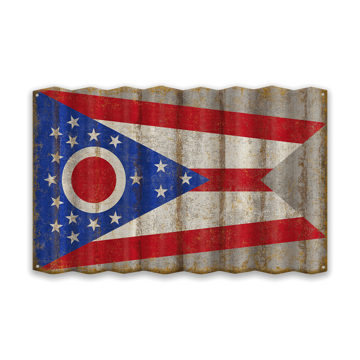 Ohio Corrugated State Flag - Ohio