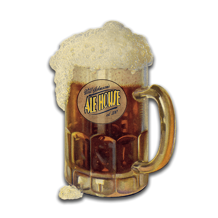 Frothy Beer Mug Cut Up Sign - Ale House Mug