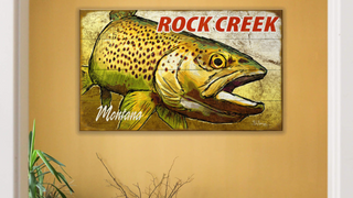 Wood fish sign hung up as wall art decor from oldwoodsigns.com