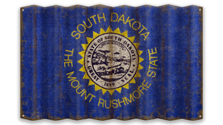 Corrugated metal South Dakota state wall art flag sign from oldwoodsigns.com