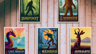 Collection of the Legends of the National Park creatures on wood plank wall art signs from oldwoodsigns.com