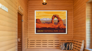 Arches National Park wood plank wall art sign for hung up on wall as home decor from oldwoodsigns.com