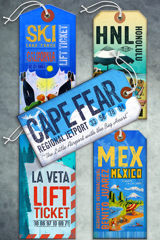 Luggage Tags category image with sample artwork.