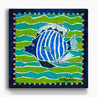 Blue and White Angel Fish - Metal Box Art Metal Box Art Shelle Lindholm