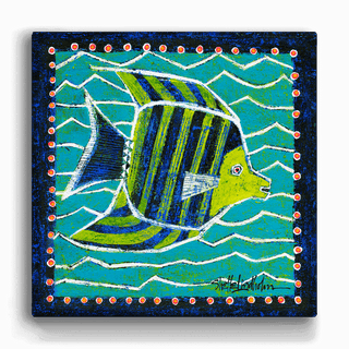 Green and Blue Angel Fish - Metal Box Art Metal Box Art Shelle Lindholm