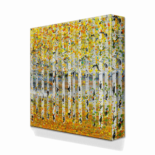 Fall Aspens - Square Metal Box Art Metal Box Art Nancy Seiler