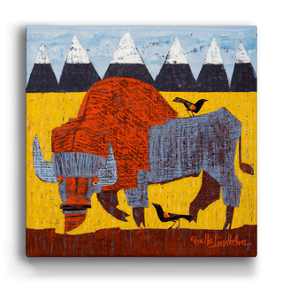 Big Sky Bison - Metal Box Art Metal Box Wall Art Shelle Lindholm