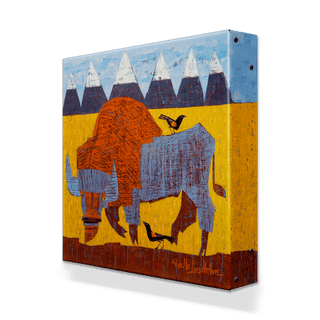 Big Sky Bison - Metal Box Art Metal Box Wall Art Shelle Lindholm