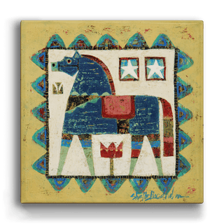 Blue Dala Horse - Metal Box Art Metal Box Wall Art Shelle Lindholm