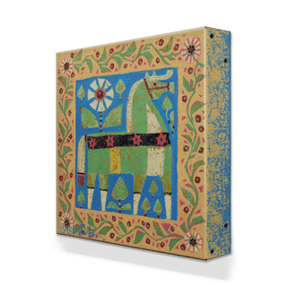 Green Dala Horse - Metal Box Art Metal Box Wall Art Shelle Lindholm