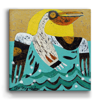 Pelican in the Abstract (1) - Metal Box Art Metal Box Art Shelle Lindholm