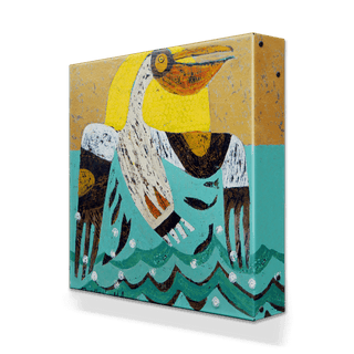 Pelican in the Abstract (1) - Metal Box Art Metal Box Art Shelle Lindholm