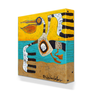 Pelican in the Abstract (3) - Metal Box Art Metal Box Art Shelle Lindholm