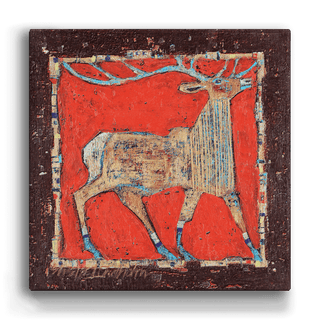 Rocky Mountain Elk Red - Metal Box Art Metal Box Wall Art Shelle Lindholm