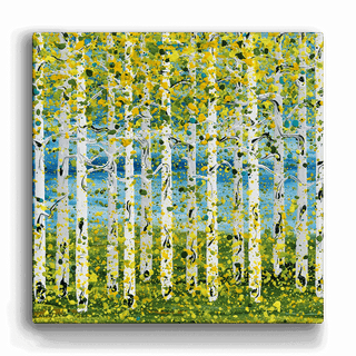 Spring Aspens - Square Metal Box Art Metal Box Art Nancy Seiler