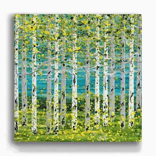 Summer Aspens - Square Metal Box Art Metal Box Art Nancy Seiler