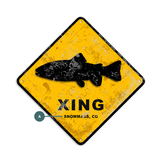 Fish Crossing - Metal Wall Art Wood & Metal Signs Old Wood Signs