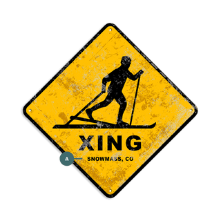 Cross Country Skier Crossing - Metal Wall Art Wood & Metal Wall Art Meissenburg Designs