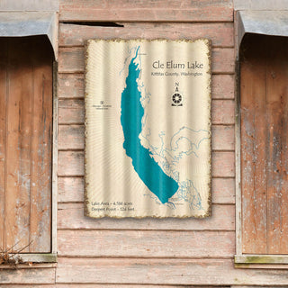 Cle Elum Lake, Washington - Corrugated Metal Wall Art Corrugated Metal Lake Art