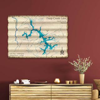 Deep Creek Lake, Maryland - Corrugated Metal Wall Art Corrugated Metal Lake Art