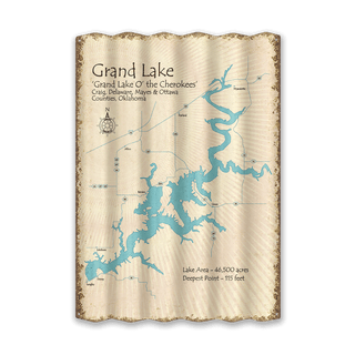 Grand Lake of the Cherokees, Oklahoma - Corrugated Metal Wall Art Corrugated Metal Lake Art