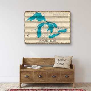 The Great Lakes - Corrugated Metal Wall Art Corrugated Metal Lake Art