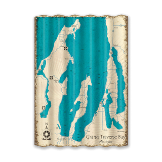 Grand Traverse Bay, Michigan - Corrugated Metal Wall Art Corrugated Metal Lake Art