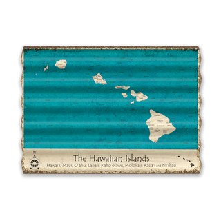 The Hawaiian Islands - Corrugated Metal Wall Art Corrugated Metal Lake Art