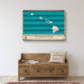 The Hawaiian Islands - Corrugated Metal Wall Art Corrugated Metal Lake Art