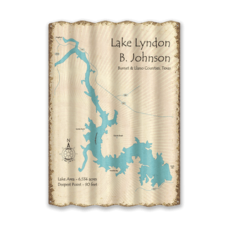 Lake Lyndon B. Johnson, Texas - Corrugated Metal Wall Art Corrugated Metal Lake Art