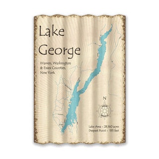 Lake George, New York - Corrugated Metal Wall Art Corrugated Metal Lake Art