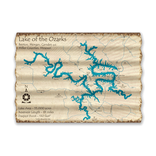 Lake of the Ozarks, Missouri - Corrugated Metal Wall Art Corrugated Metal Lake Art