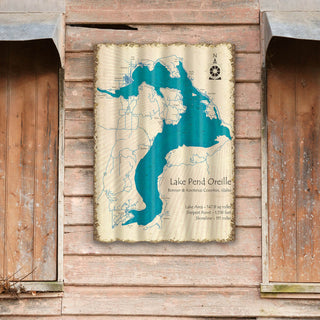 Lake Pend Oreille, Idaho - Corrugated Metal Wall Art Corrugated Metal Lake Art