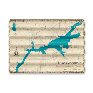 Lake Wisconsin, Wisconsin - Corrugated Metal Wall Art Corrugated Metal Lake Art