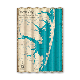 Ocean City, Maryland/Delaware - Corrugated Metal Wall Art Corrugated Metal Lake Art